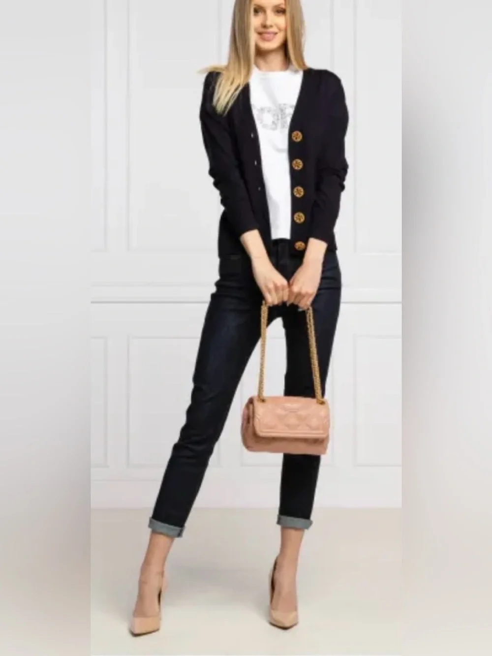 Tory Burch Wool cardigan Simone Sweater XS Black